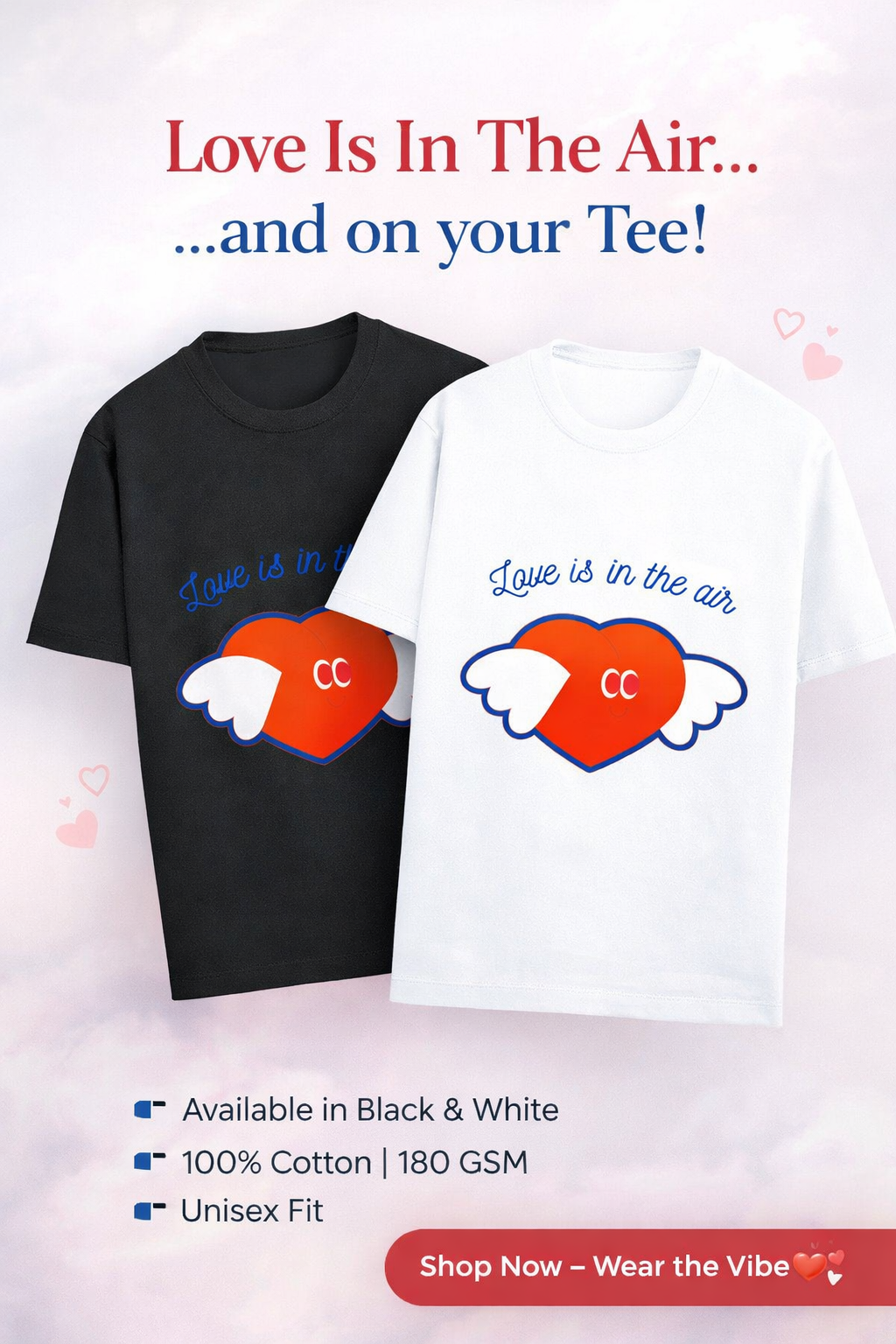 LOVE HEARTS T-SHIRTS| FALL IN LOVE TEE